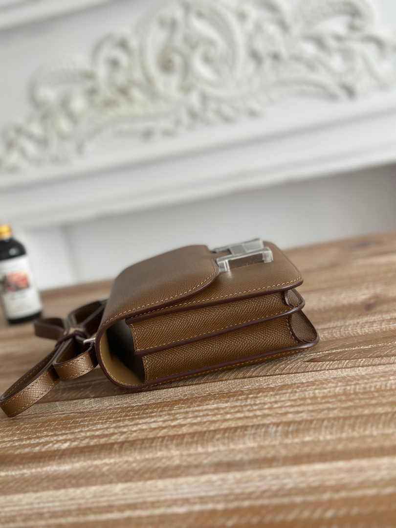 Hermes Constance Epsom Leather 19cm Brown Silver H082232