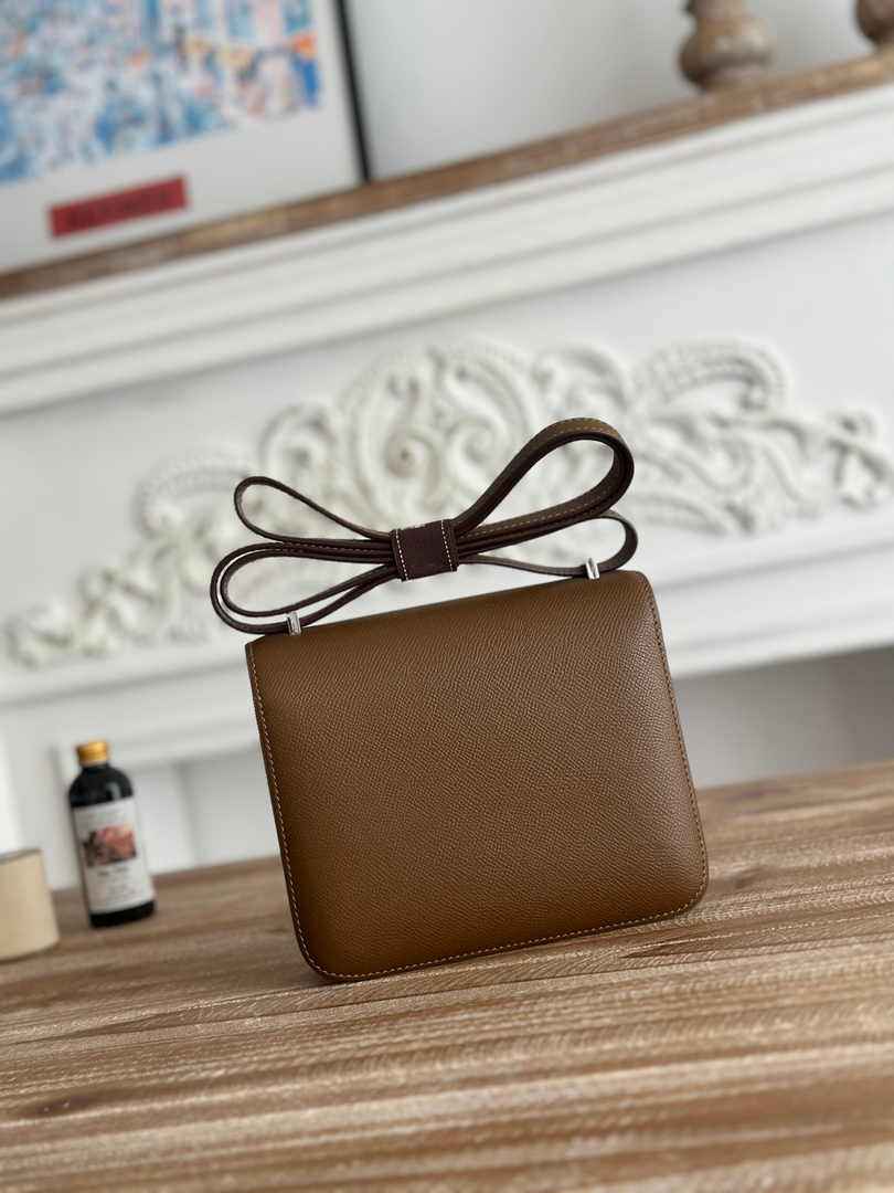 Hermes Constance Epsom Leather 19cm Brown Silver H082232