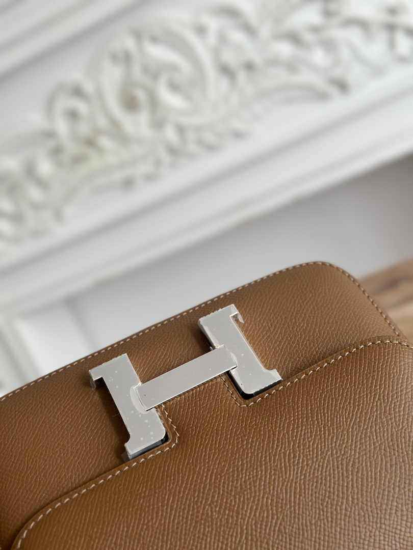 Hermes Constance Epsom Leather 19cm Brown Silver H082232