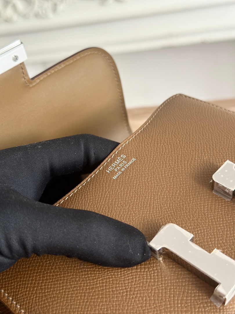 Hermes Constance Epsom Leather 19cm Brown Silver H082232
