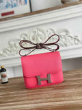 Hermes Constance Epsom Leather 19cm Dark Pink Silver H082234