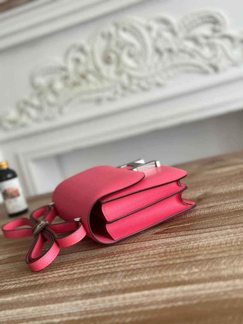 Hermes Constance Epsom Leather 19cm Dark Pink Silver H082234
