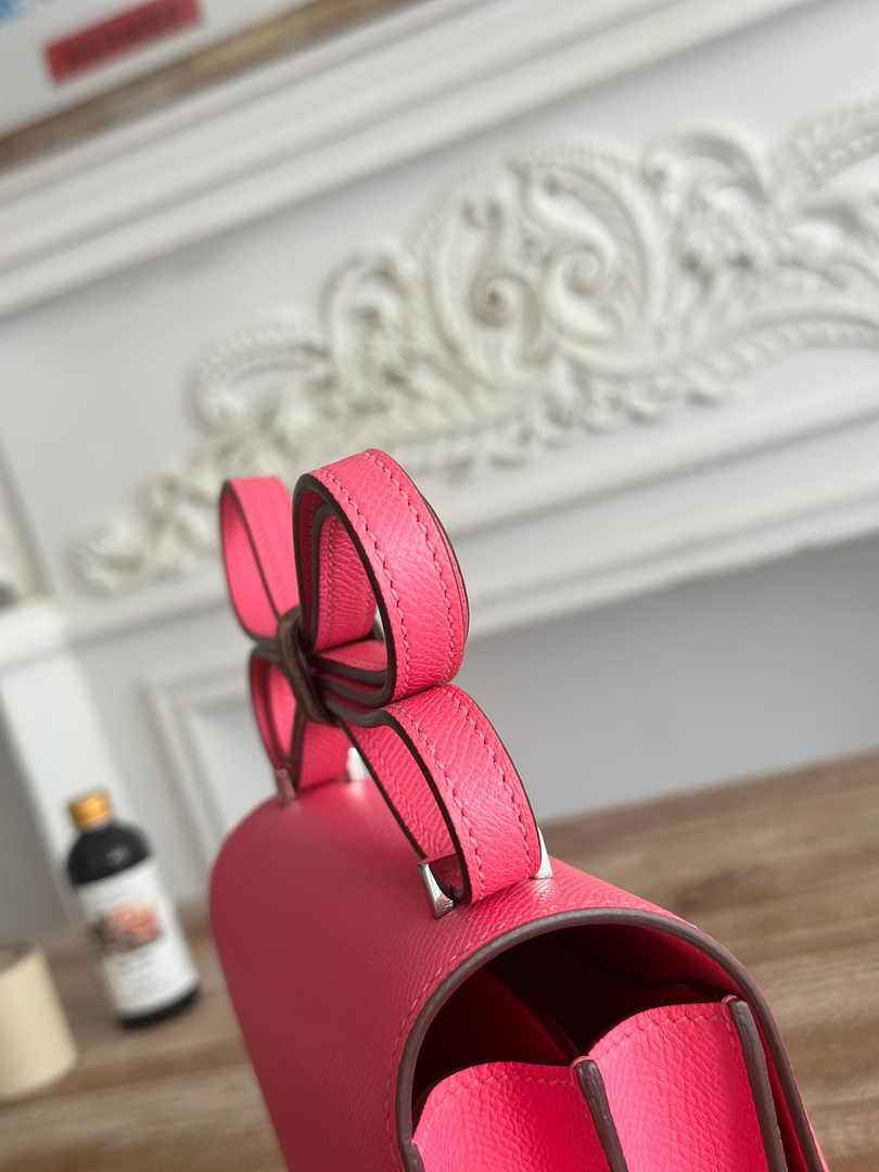Hermes Constance Epsom Leather 19cm Dark Pink Silver H082234