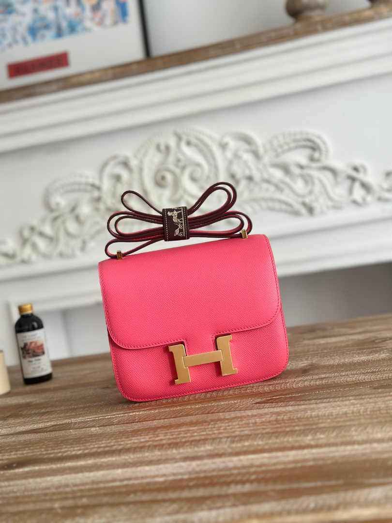 Hermes Constance Epsom Leather 19cm Dark Pink Gold H082233