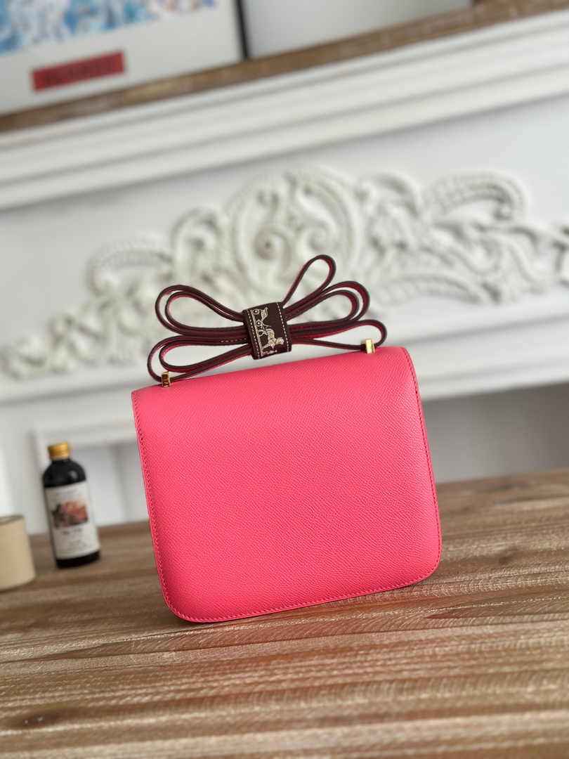 Hermes Constance Epsom Leather 19cm Dark Pink Gold H082233