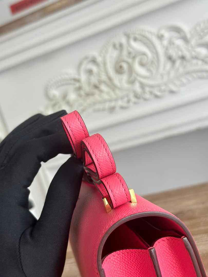 Hermes Constance Epsom Leather 19cm Dark Pink Gold H082233