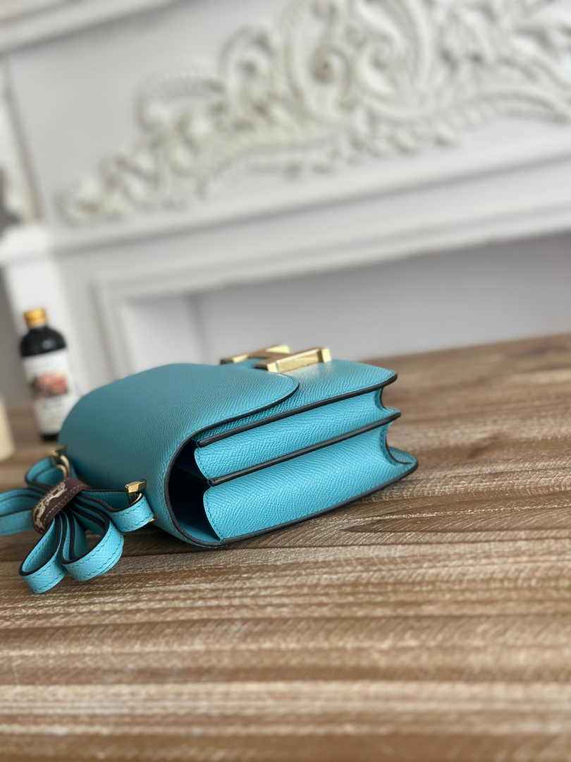 Hermes Constance Epsom Leather 19cm Blue Gold H082235