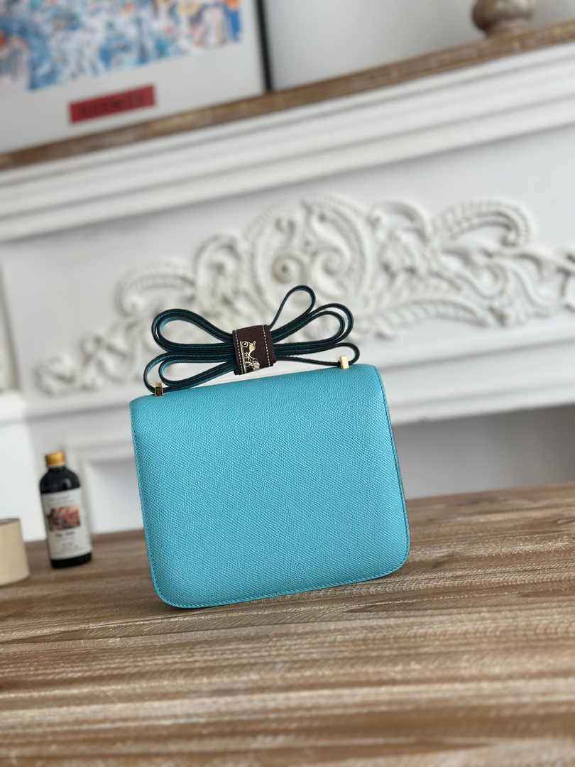 Hermes Constance Epsom Leather 19cm Blue Gold H082235