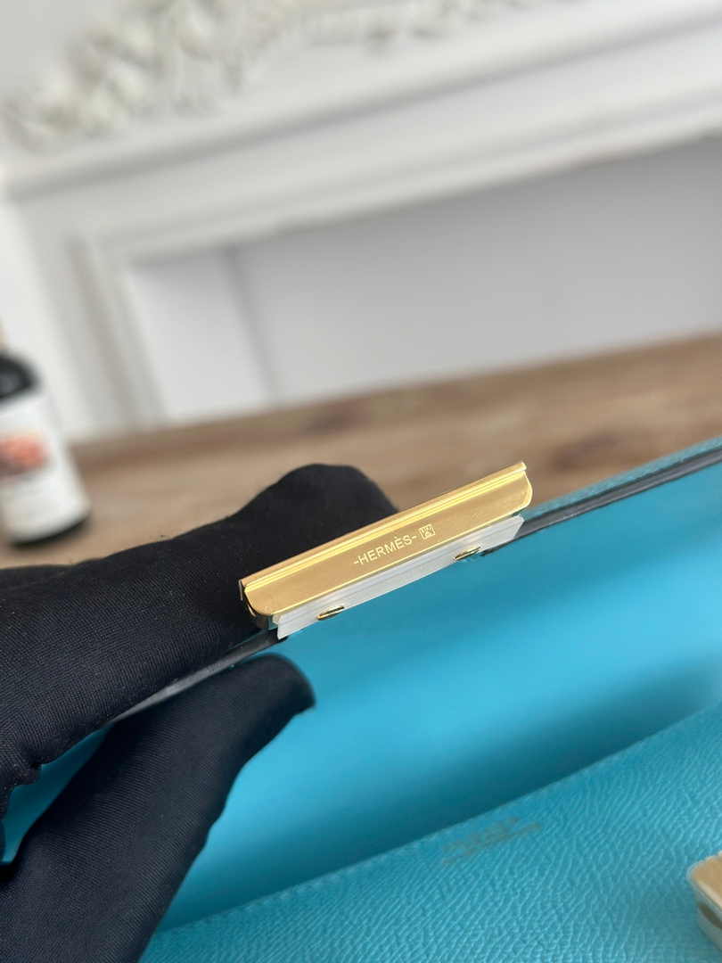 Hermes Constance Epsom Leather 19cm Blue Gold H082235