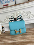 Hermes Constance Epsom Leather 19cm Blue Gold H082235