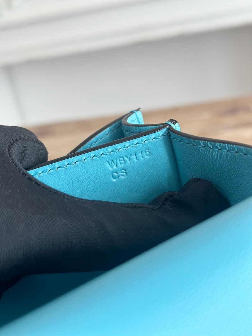 Hermes Constance Epsom Leather 19cm Blue Silver H082236