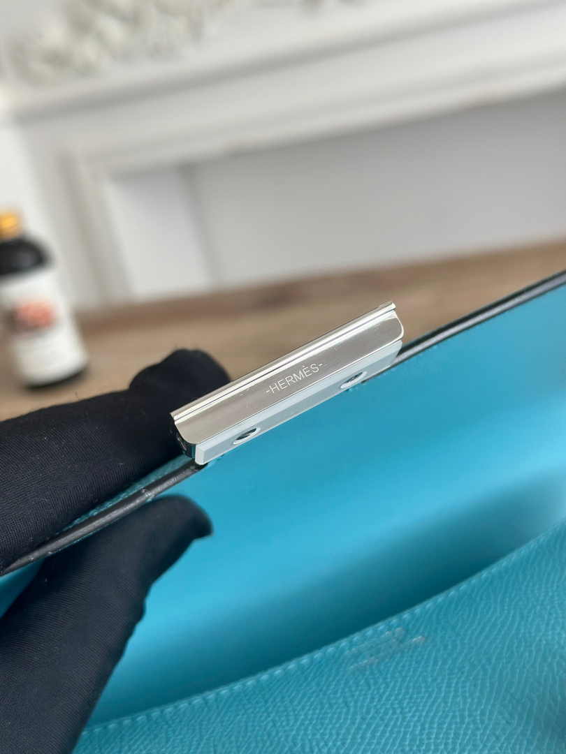 Hermes Constance Epsom Leather 19cm Blue Silver H082236