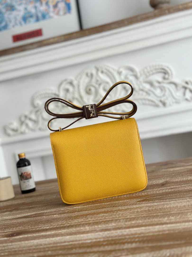 Hermes Constance Epsom Leather 19cm Dark Yellow Gold H082237