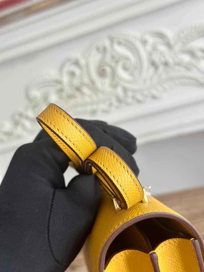 Hermes Constance Epsom Leather 19cm Dark Yellow Gold H082237