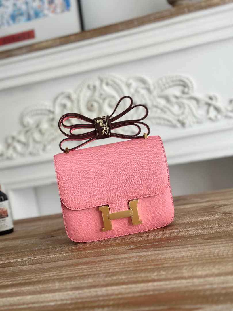 Hermes Constance Epsom Leather 19cm Gold Pink H082241