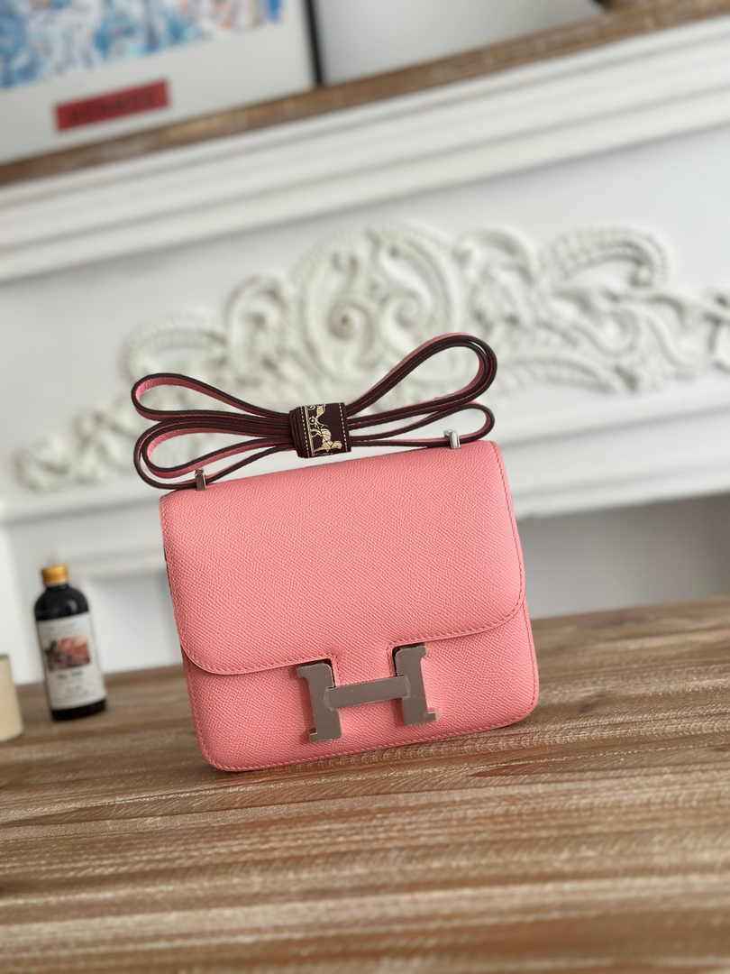 Hermes Constance Epsom Leather 19cm Silver Pink H082240