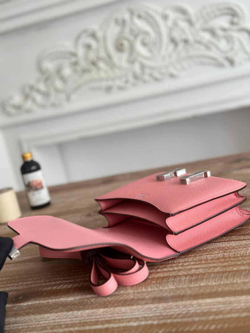 Hermes Constance Epsom Leather 19cm Silver Pink H082240