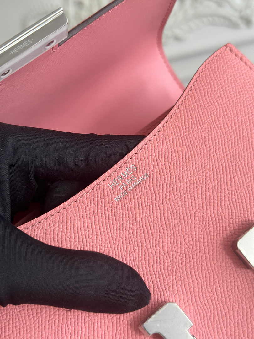 Hermes Constance Epsom Leather 19cm Silver Pink H082240