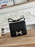 Hermes Constance Epsom Leather 19cm Black Silver H082242