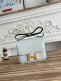 Hermes Constance Epsom Leather 19cm Silver Light Blue H082255