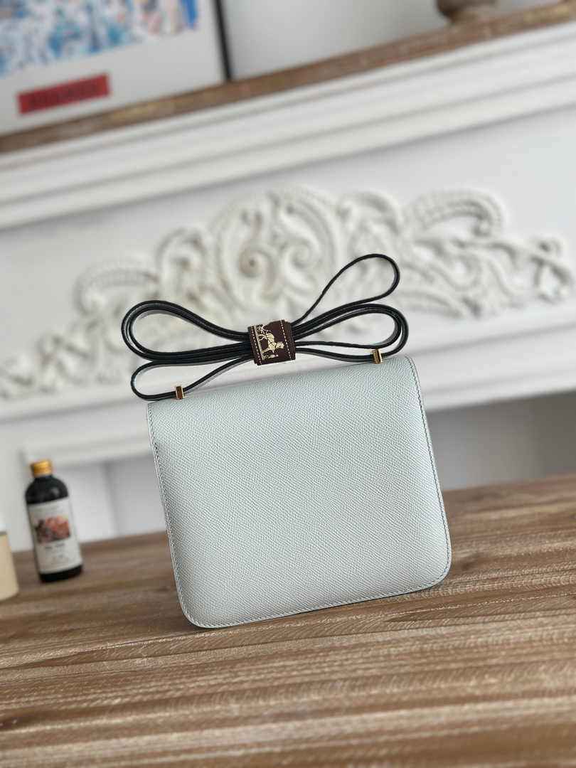 Hermes Constance Epsom Leather 19cm Silver Light Blue H082255