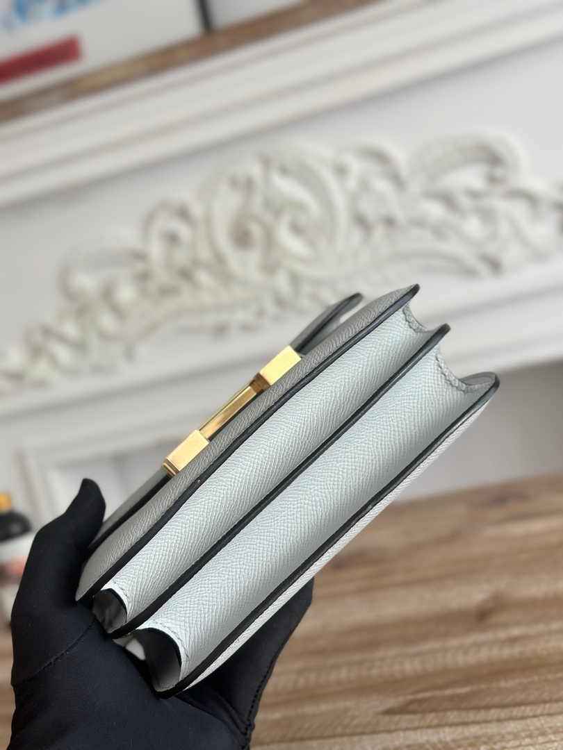 Hermes Constance Epsom Leather 19cm Silver Light Blue H082255