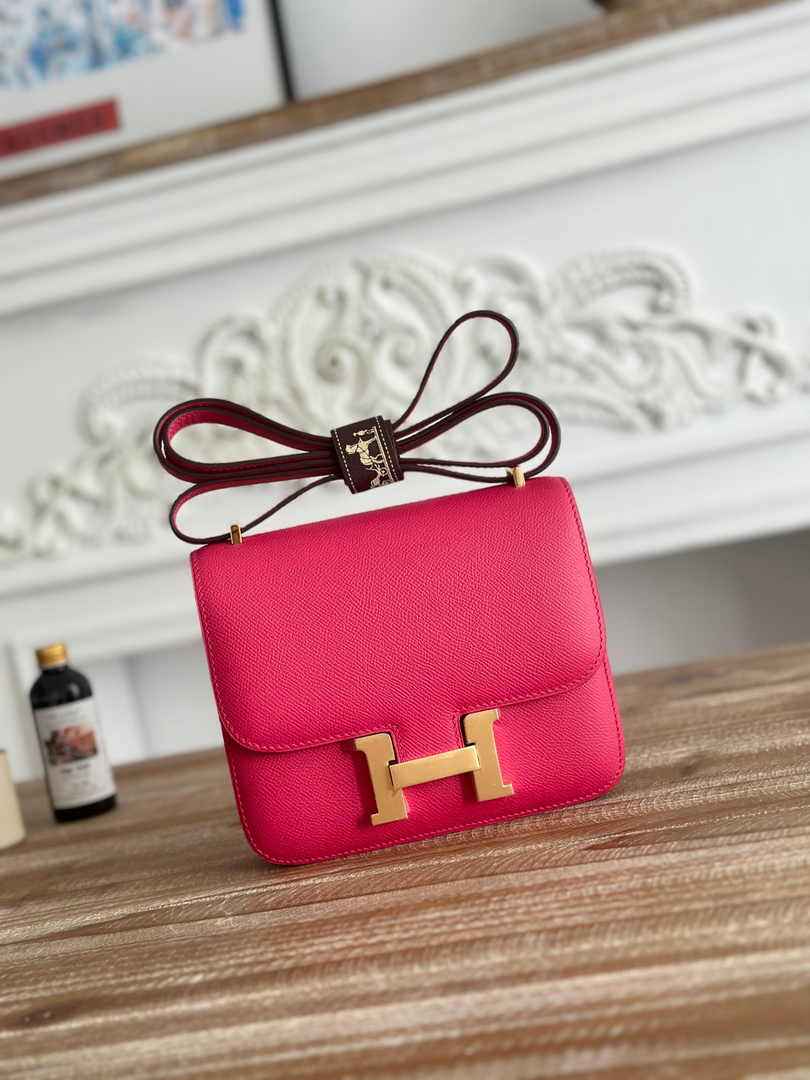 Hermes Constance Epsom Leather 19cm Gold Plum H082247
