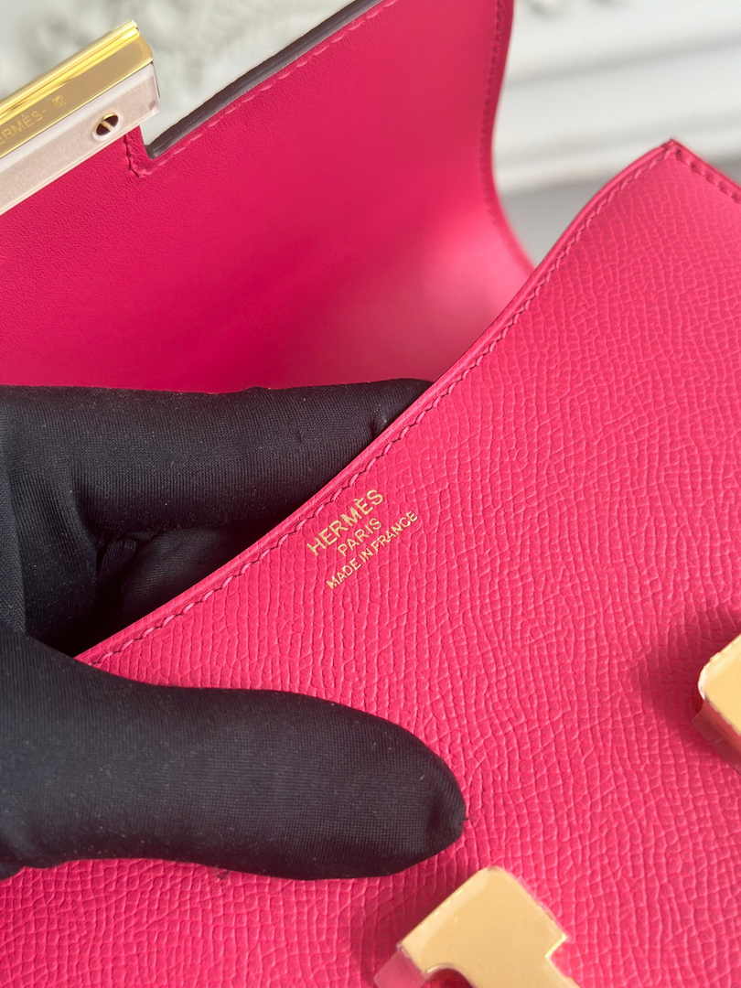 Hermes Constance Epsom Leather 19cm Gold Plum H082247