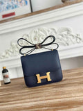 Hermes Constance Epsom Leather 19cm Gold Navy Blue H082245