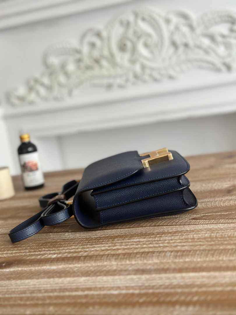 Hermes Constance Epsom Leather 19cm Gold Navy Blue H082245