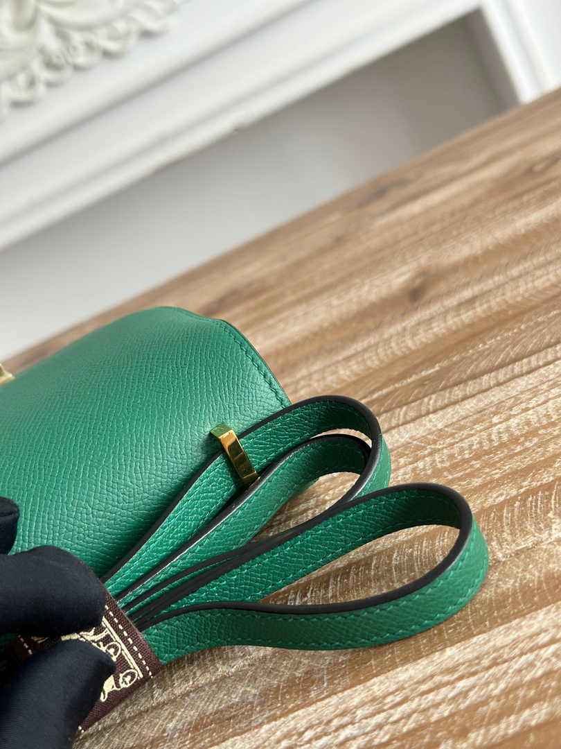Hermes Constance Epsom Leather 19cm Gold Dark Green H082249