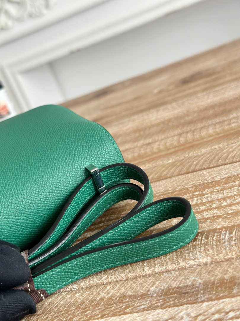 Hermes Constance Epsom Leather 19cm Silver Dark Green H082246