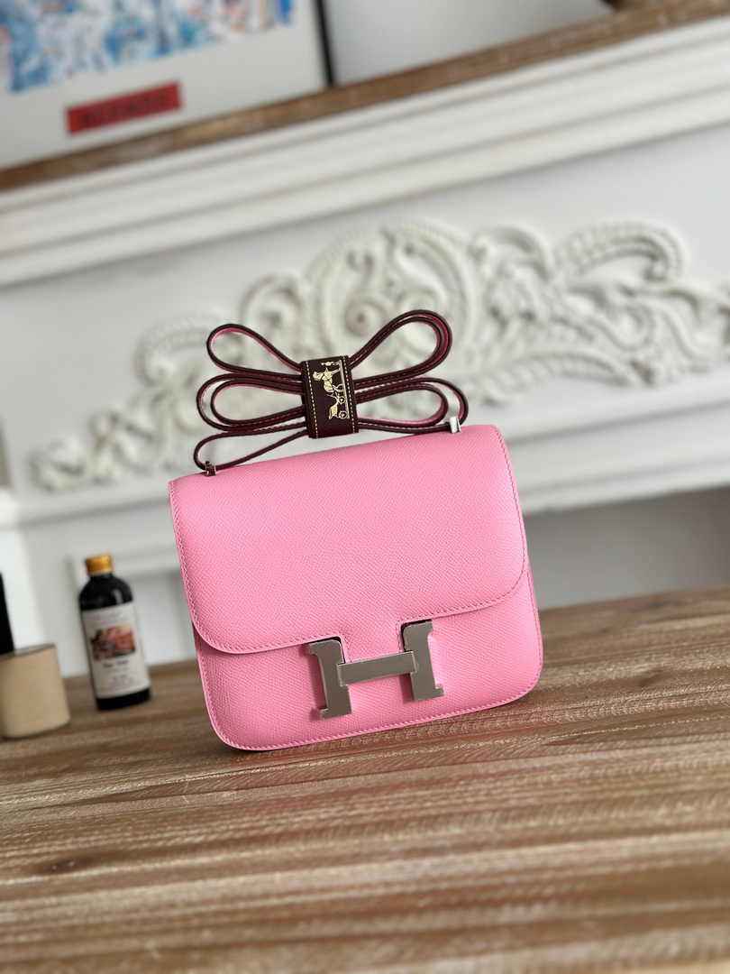 Hermes Constance Epsom Leather 19cm Pink Silver H082208