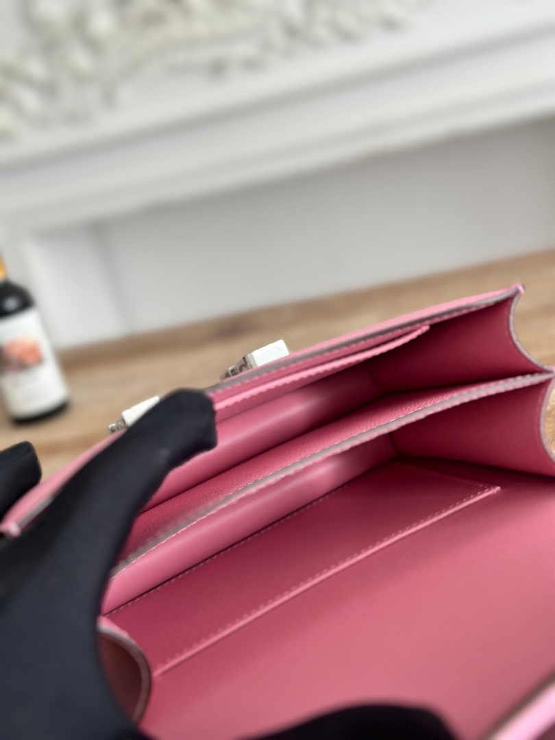 Hermes Constance Epsom Leather 19cm Pink Silver H082208