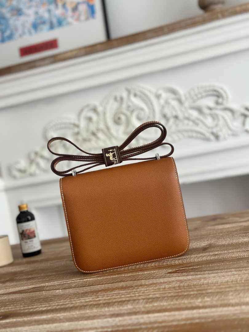 Hermes Constance Epsom Leather 19cm Brown Silver H082261