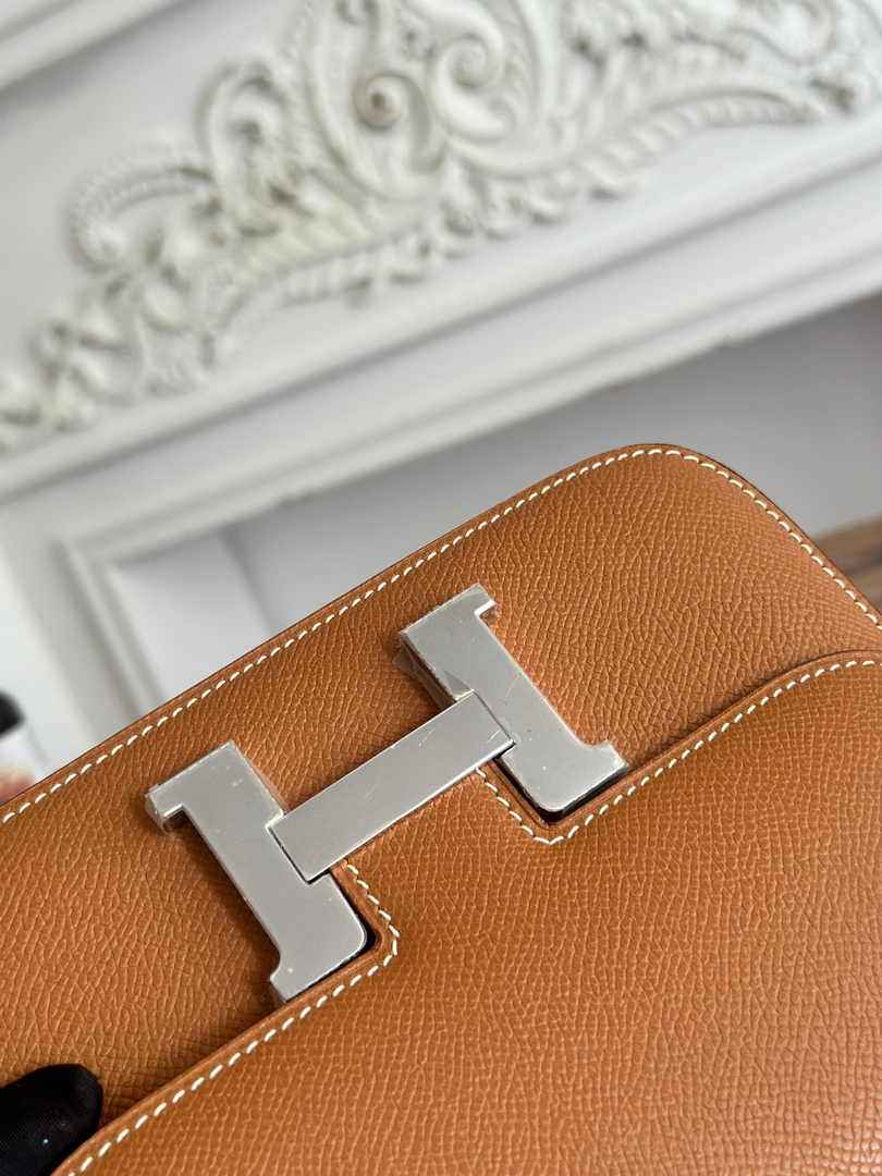 Hermes Constance Epsom Leather 19cm Brown Silver H082261