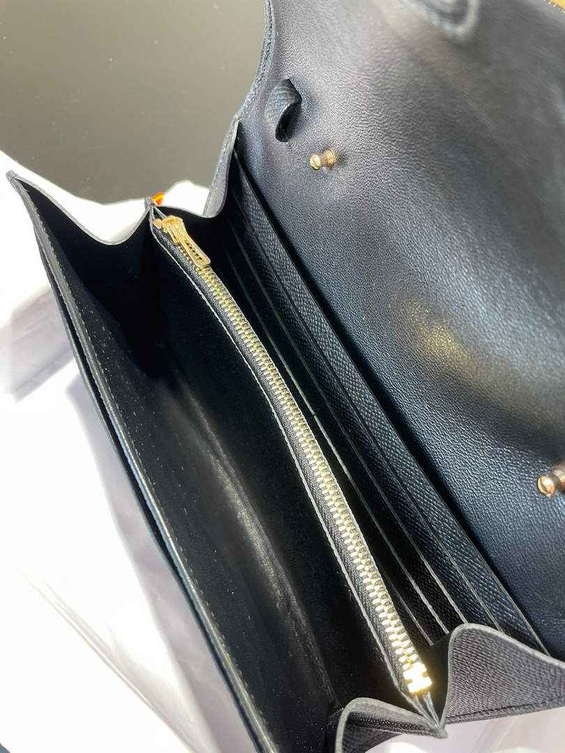 Hermes Constance Long To Go wallet H080126 Black Gold
