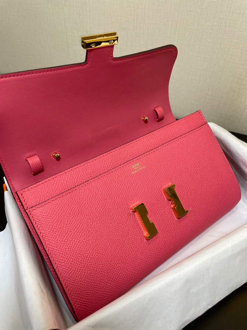 Hermes Constance Long To Go wallet H080126 plum gold