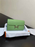 Hermes Constance Long To Go wallet H080126 light green silver