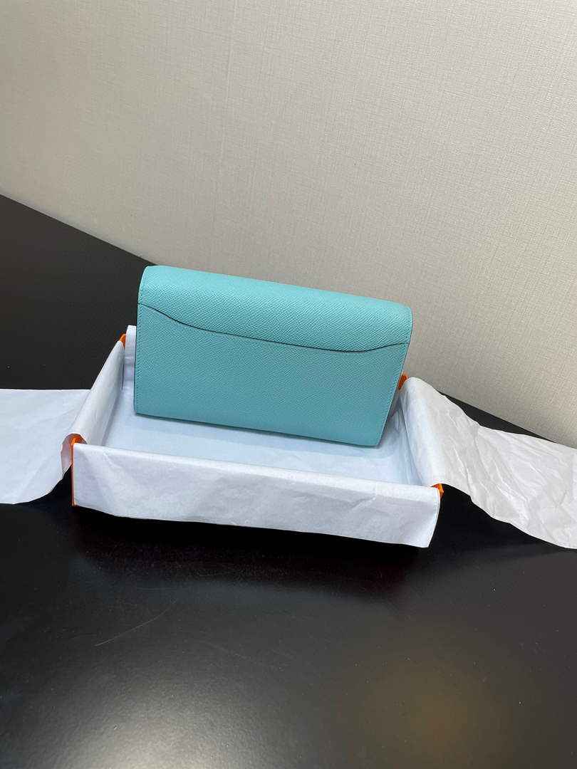 Hermes Constance Long To Go wallet H080126 blue gold