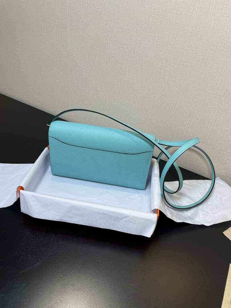 Hermes Constance Long To Go wallet H080126 blue gold