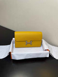 Hermes Constance Long To Go wallet H080126 yellow silver