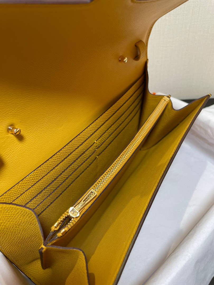 Hermes Constance Long To Go wallet H080126 yellow gold
