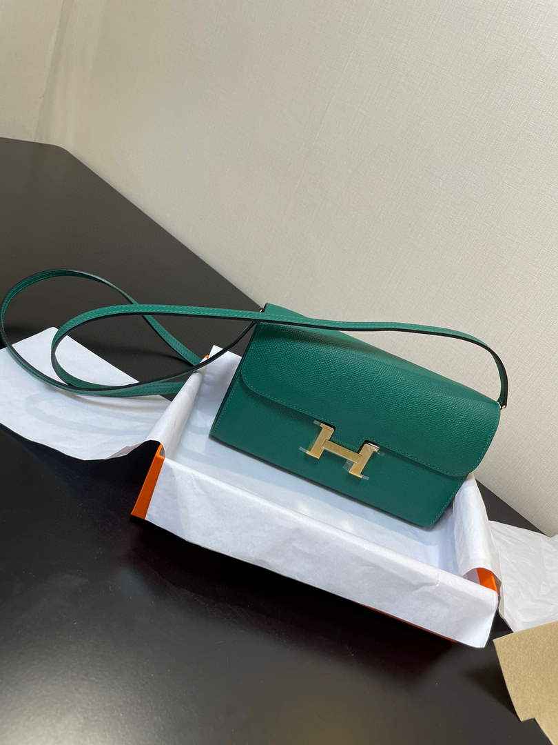 Hermes Constance Long To Go wallet H080126 green gold