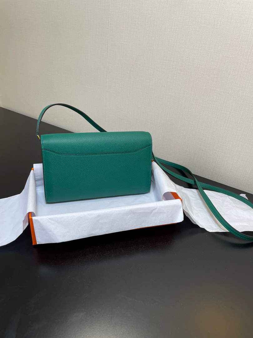 Hermes Constance Long To Go wallet H080126 green gold