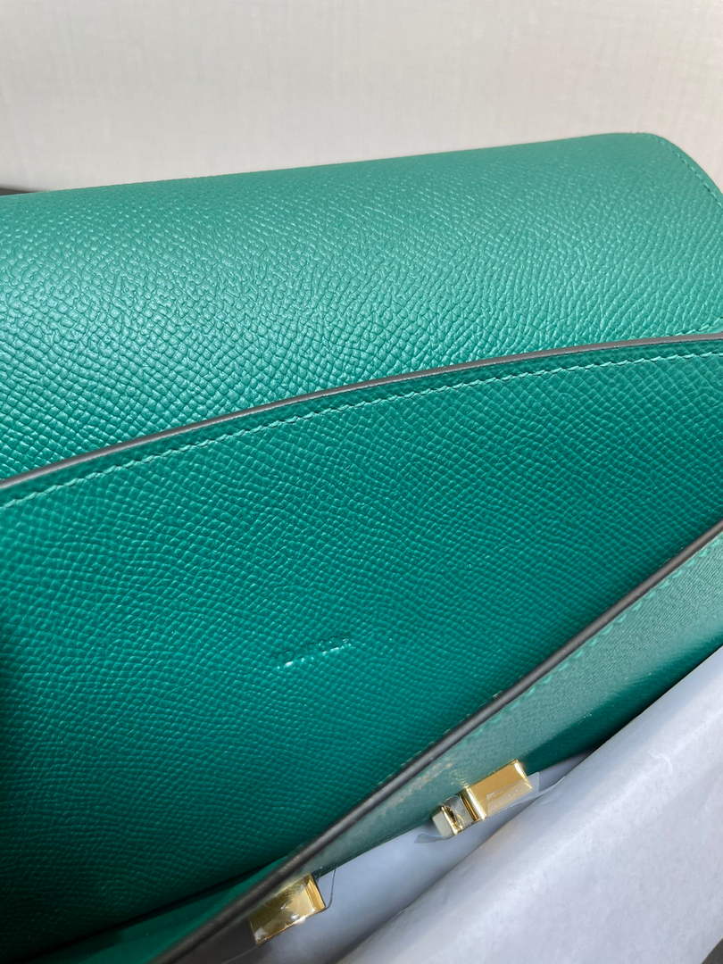 Hermes Constance Long To Go wallet H080126 green gold