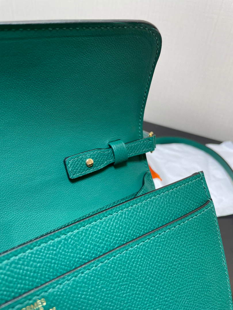 Hermes Constance Long To Go wallet H080126 green gold