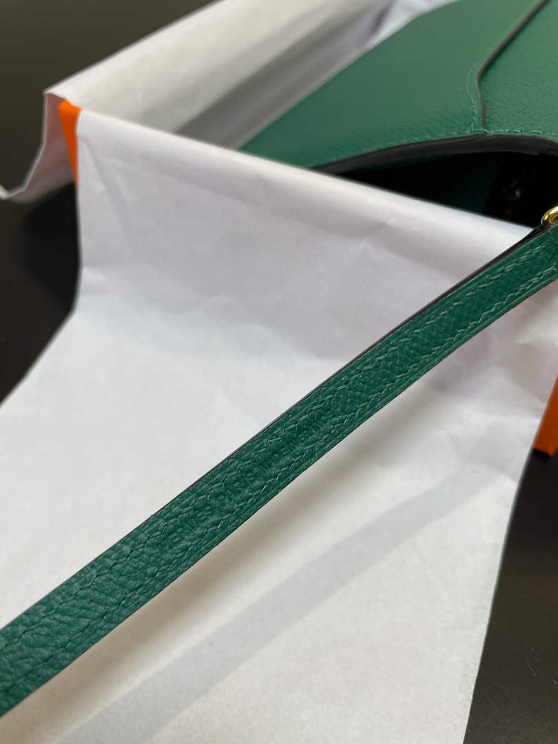 Hermes Constance Long To Go wallet H080126 green gold