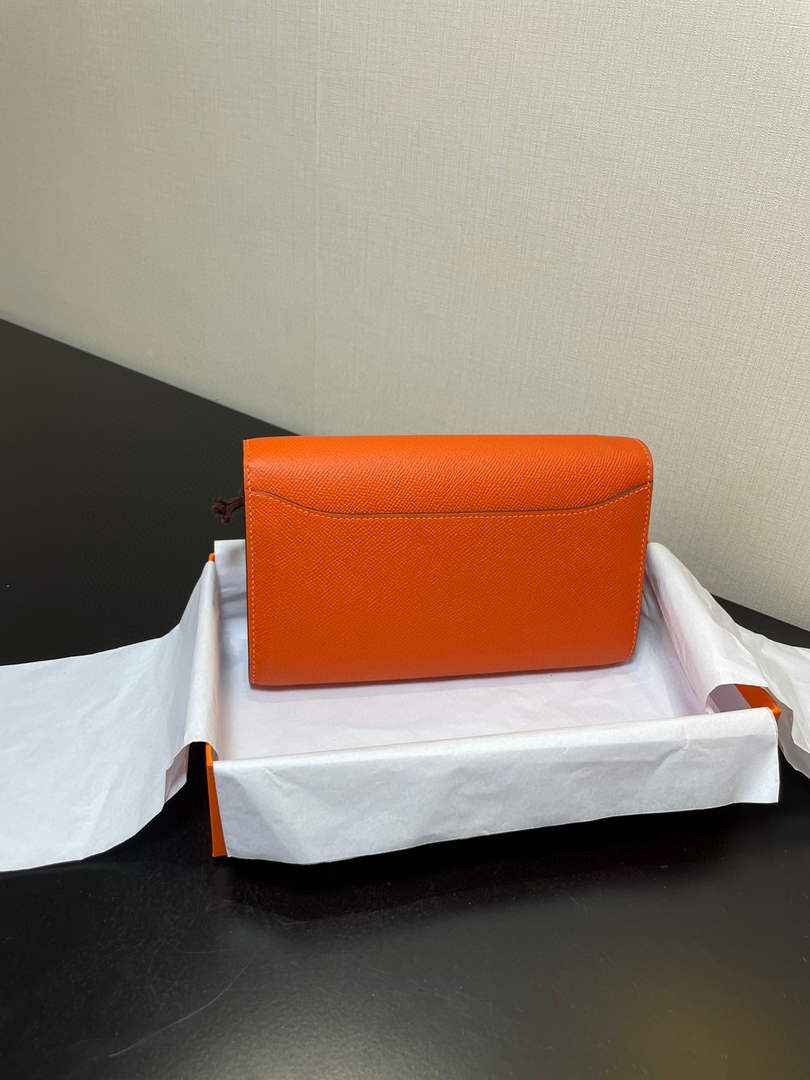 Hermes Constance Long To Go wallet H080126 Orange gold