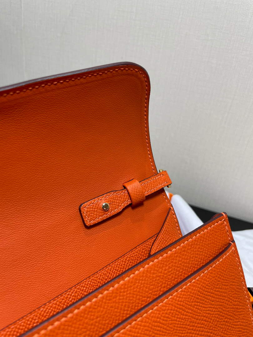 Hermes Constance Long To Go wallet H080126 Orange gold